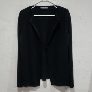 Vintage Saks 5th Ave 100% Merino Wool Elegant Black Sweater Size L